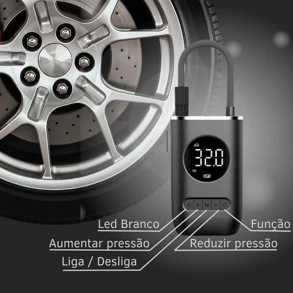 AirPro USB – Mini Compressor de Ar Digital