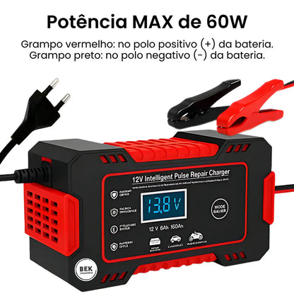 BekCharge Smart 12V 6A - Carregador Inteligente Bateria Bivolt