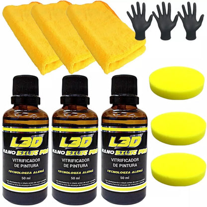 3 Vitrificadores Automotivo L3D - Brilho e Proteção